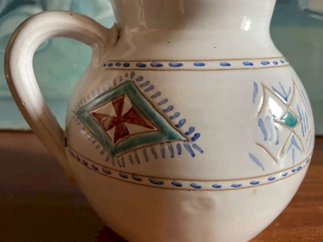Pichet en céramique émaillée vintage