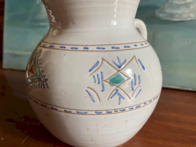 Pichet en céramique émaillée vintage