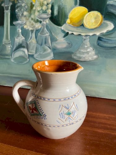 Pichet en céramique émaillée vintage