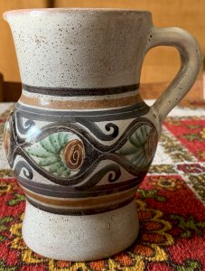 Ceramic pitcher by Jean de Lespinasse in very beautiful condition.