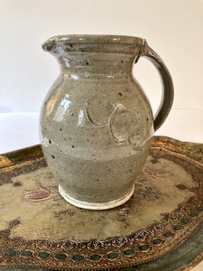 Gray-beige pyrite stone pitcher