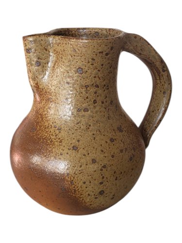 Pichet en grès pyrité signé Michel Dumont / Puisaye