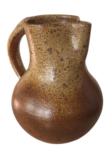 Pichet en grès pyrité signé Michel Dumont / Puisaye