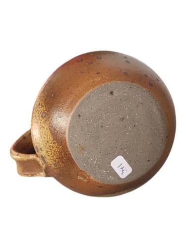 Pichet en grès pyrité signé Michel Dumont / Puisaye