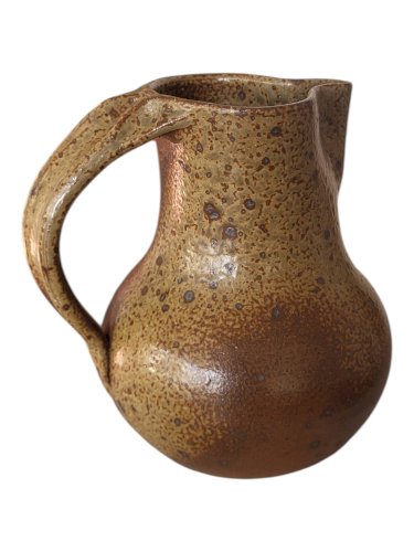 Pichet en grès pyrité signé Michel Dumont / Puisaye