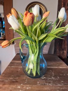 Biot bubbled glass pitcher