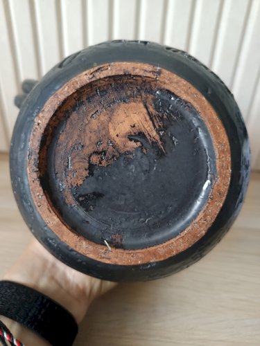 ? Pichet grès noir signé Jean Marais • céramique art • 18cm vintage collector