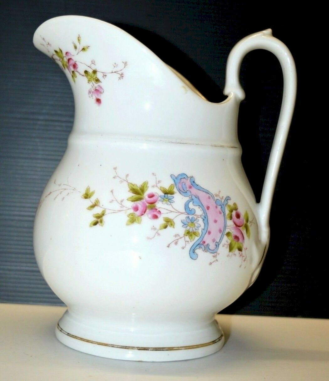 Pichet à Bière Ancien En Porcelaine Décoré Roi Louis II De Bavière - Couvercle En étain, 0,5 Litre