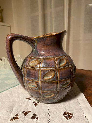 Pichet signé Denbac vintage, signé, numéroté, époque art nouveau.