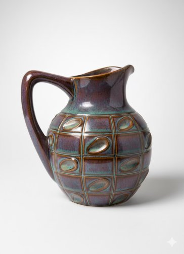 Pichet signé Denbac vintage, signé, numéroté, époque art nouveau.