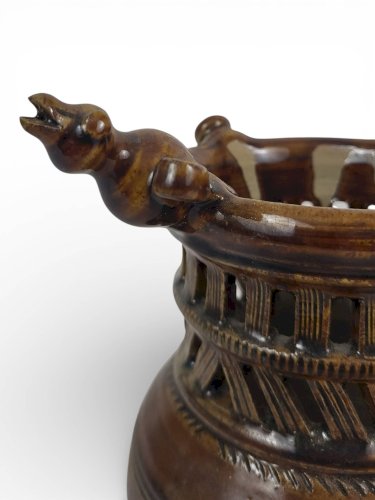 Pichet Trompeur en grès signé Jean-Claude Seguin (1954-)