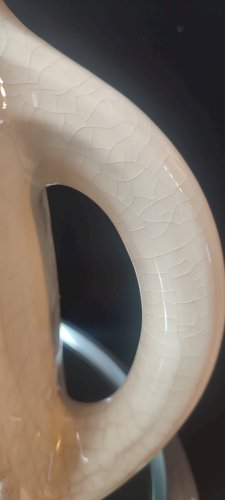 Pichet , vase vintage céramique craquelée 