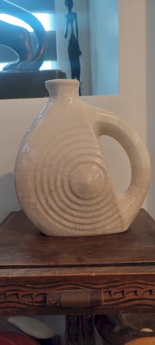 Pichet , vase vintage céramique craquelée 