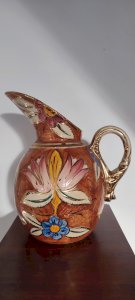 Pichet vintage en céramique décor main