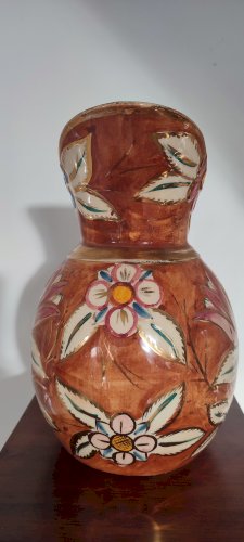 Pichet vintage en céramique décor main