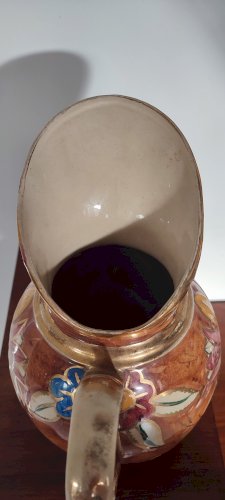 Pichet vintage en céramique décor main