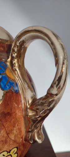 Pichet vintage en céramique décor main