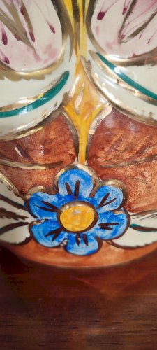 Pichet vintage en céramique décor main