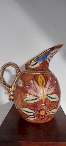 Pichet vintage en céramique décor main