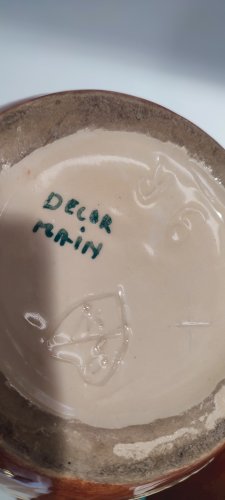 Pichet vintage en céramique décor main