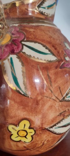 Pichet vintage en céramique décor main