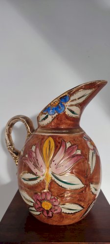 Pichet vintage en céramique décor main