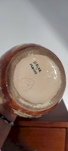 Pichet vintage en céramique décor main