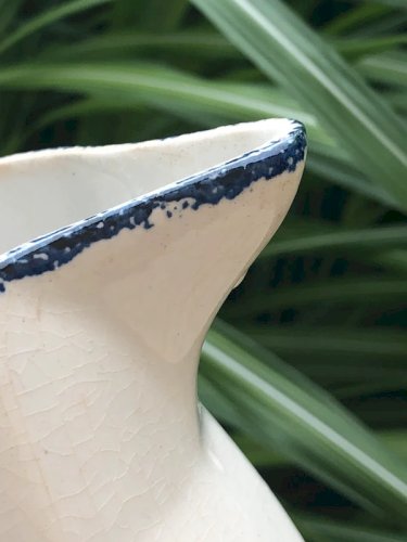 Pichet vintage en faïence motifs fleurs