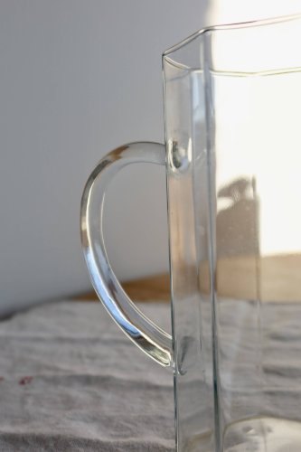Pichet vintage verre transparent forme octogonale