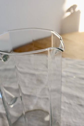 Pichet vintage verre transparent forme octogonale