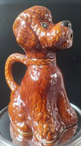 Zoomorphic ceramic pitcher, poodle dog, 1950s–60s