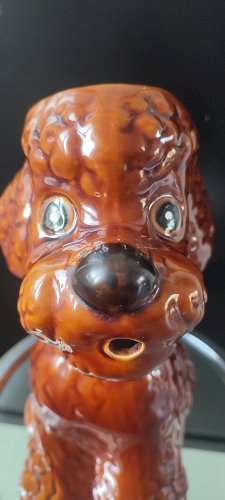 Pichet zoomorphe en céramique chien caniche années 50–60 