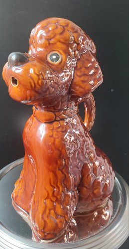 Pichet zoomorphe en céramique chien caniche années 50–60 