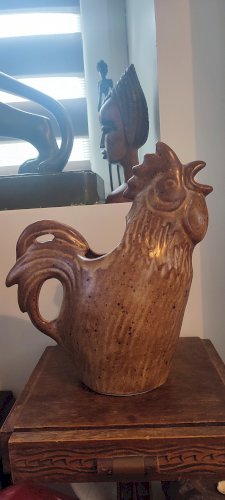 Pichet zoomorphe en céramique Vallauris , forme coq