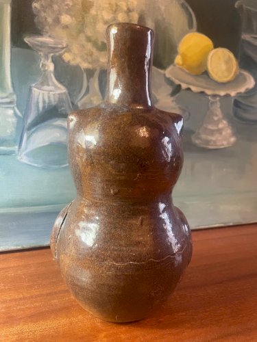 Pichet Zoomorphe hibou en terre cuite vintage