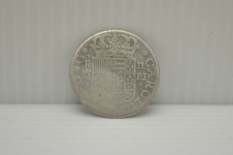 -PIECE 1 Réelle HISPANIARUM Rex CAROLUS 1766 MONNAIE ANCIENNE EN ARGENT N°5