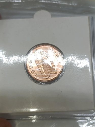 Pièce représentant le dernier Penny Irlandais Porte-Bonheur millésime 1996