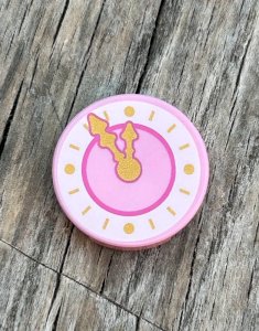 Lego piece/accessory pink clock