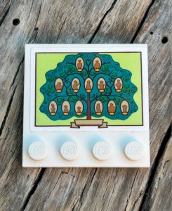Lego piece/accessory family tree plate