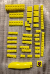 Fluorescent yellow Lego pieces
