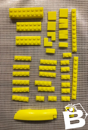 Pièces de Lego jaune fluo