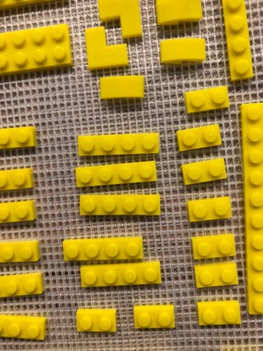 Pièces de Lego jaune fluo