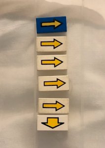 Lego pieces arrow patterns