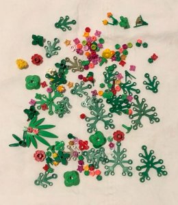 Lego pieces themed flowers and gardens