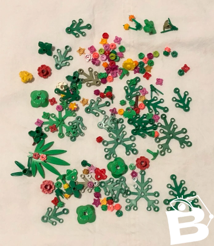 Pièces de Lego thème fleurs et jardins