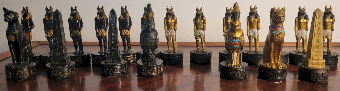 Egyptology chess pieces probably early 20th century.