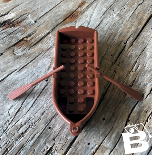 Pièces/accessoires Lego barque et rames marrons