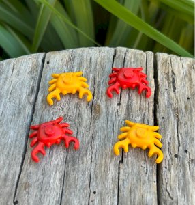 Pièces/accessoires Lego crabes jaunes et rouges