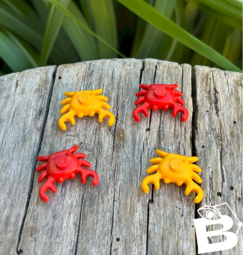 Pièces/accessoires Lego crabes jaunes et rouges