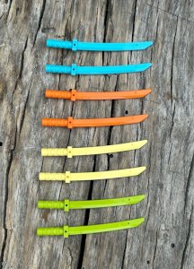 Lego pieces/accessories multicolored swords